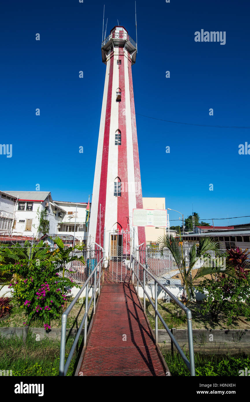 Alte Licht Haus in Georgetown, Guyana Stockfoto