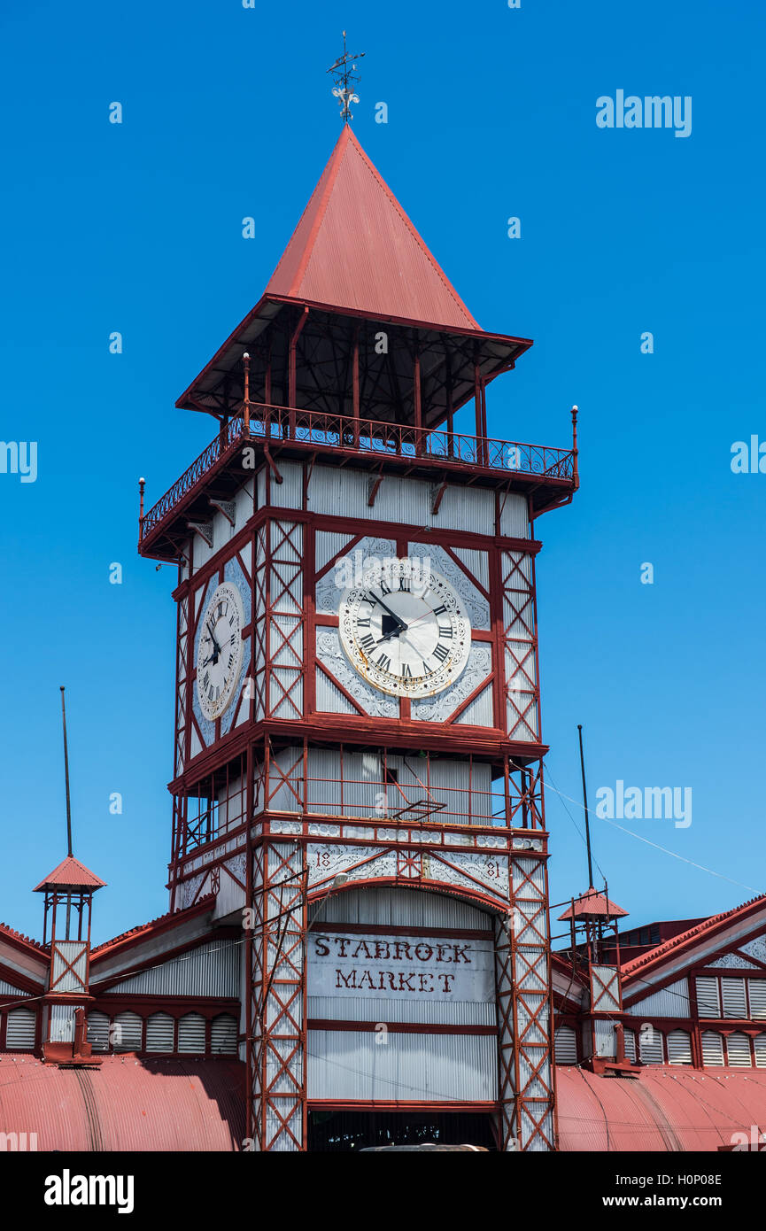 Eingang, Stabroek Markt, Georgetown, Guyana Stockfoto