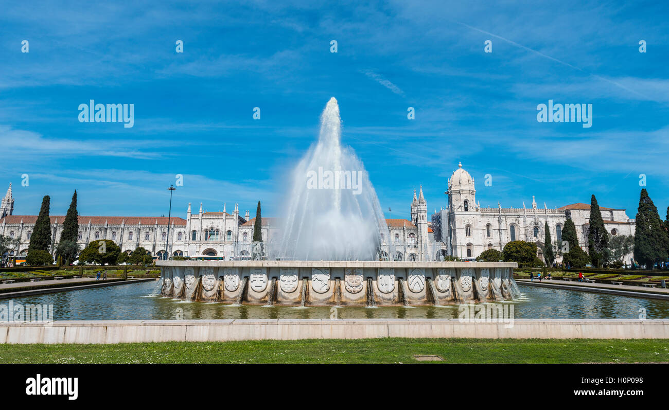 Mosteiro Dos Jerónimos, Jerónimos Kloster, Belém, Lissabon, Distrikt Lissabon, Portugal Stockfoto