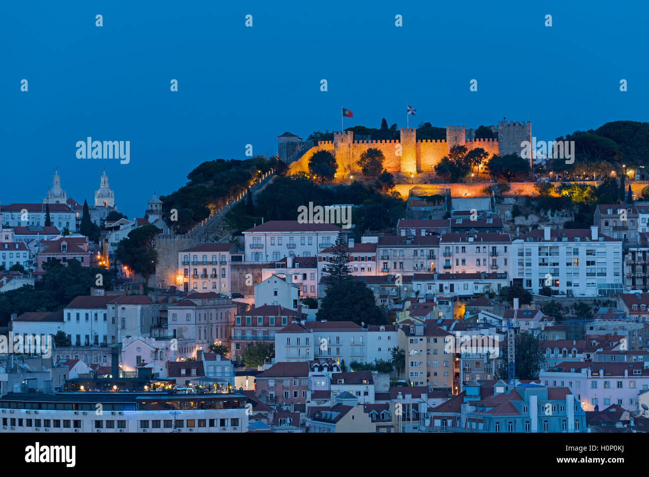 Blick auf die Stadt, Burg Lissabon Portugal Stockfoto