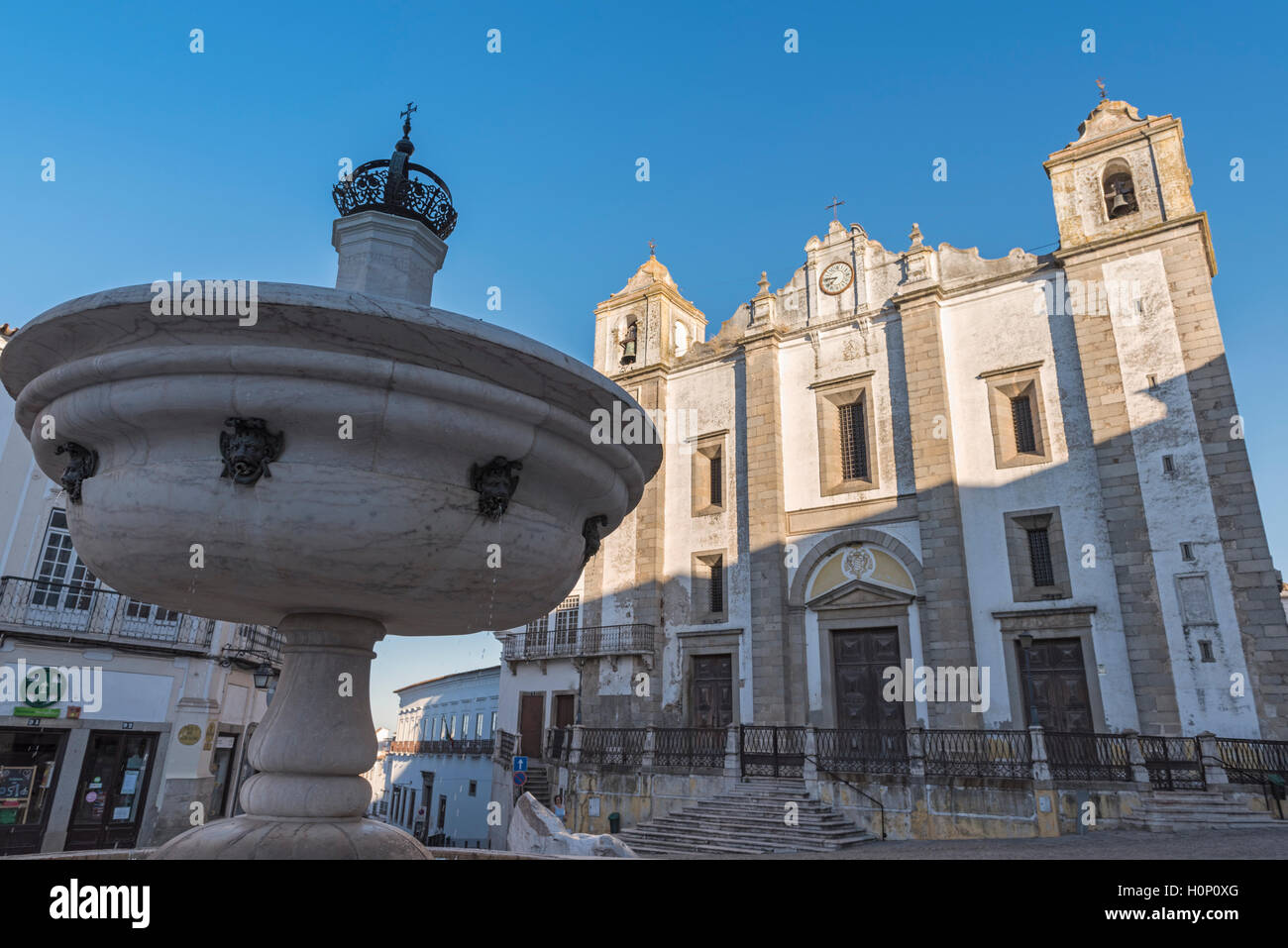 Praça Giraldo Evora Alentejo Portugal Stockfoto