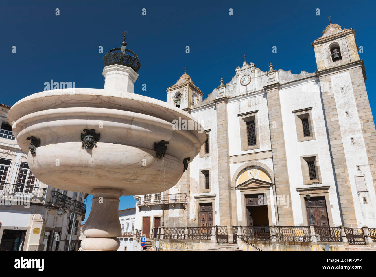 Praça Giraldo Evora Alentejo Portugal Stockfoto