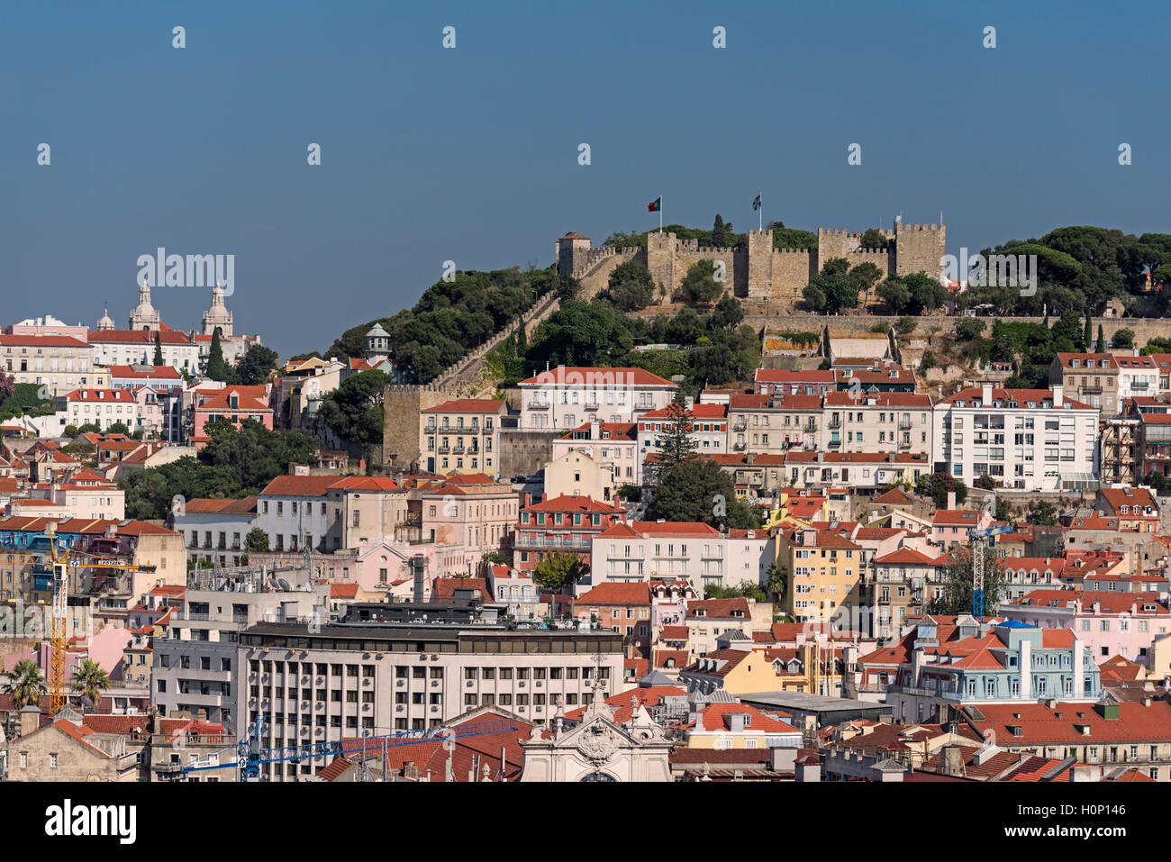 Blick auf die Stadt, Burg Lissabon Portugal Stockfoto