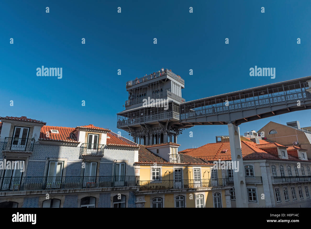 Santa Justa Aufzug Lissabon Portugal Stockfoto