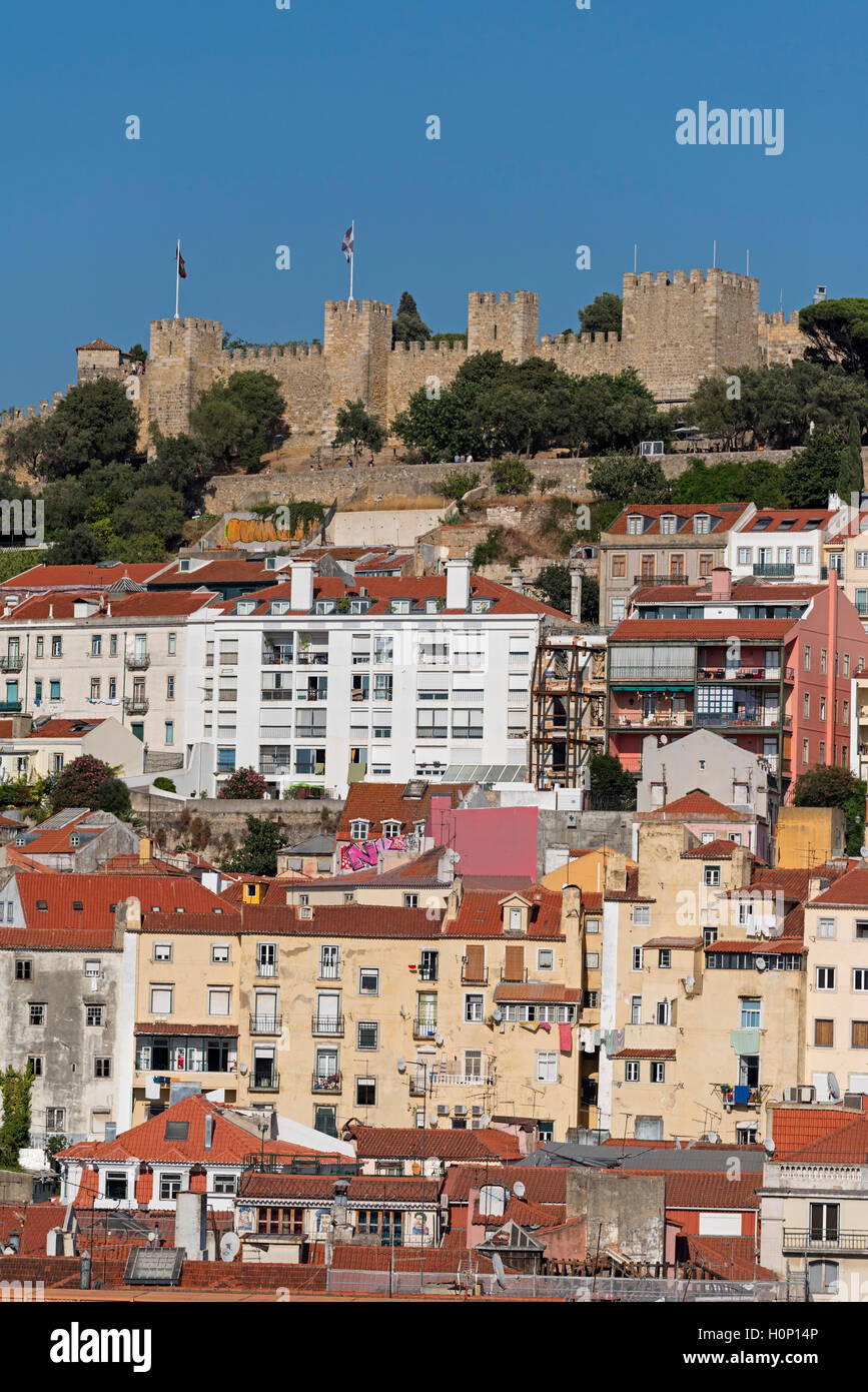 Blick auf die Stadt, Burg Lissabon Portugal Stockfoto