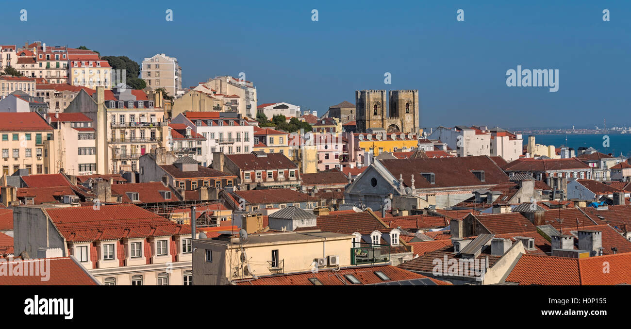 Blick auf die Stadt, Kathedrale Sé Lissabon Portugal Stockfoto