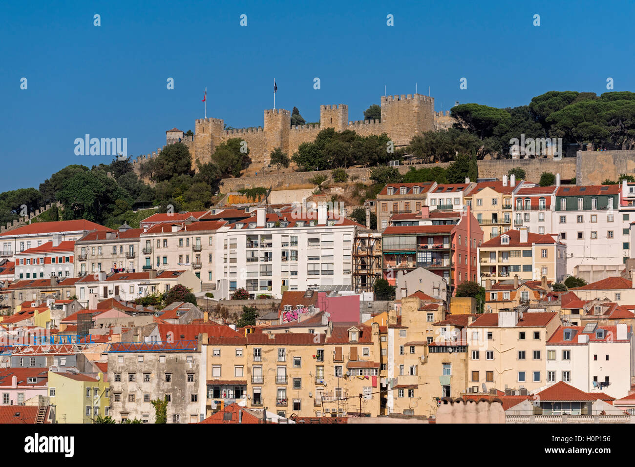 Blick auf die Stadt, Burg Lissabon Portugal Stockfoto