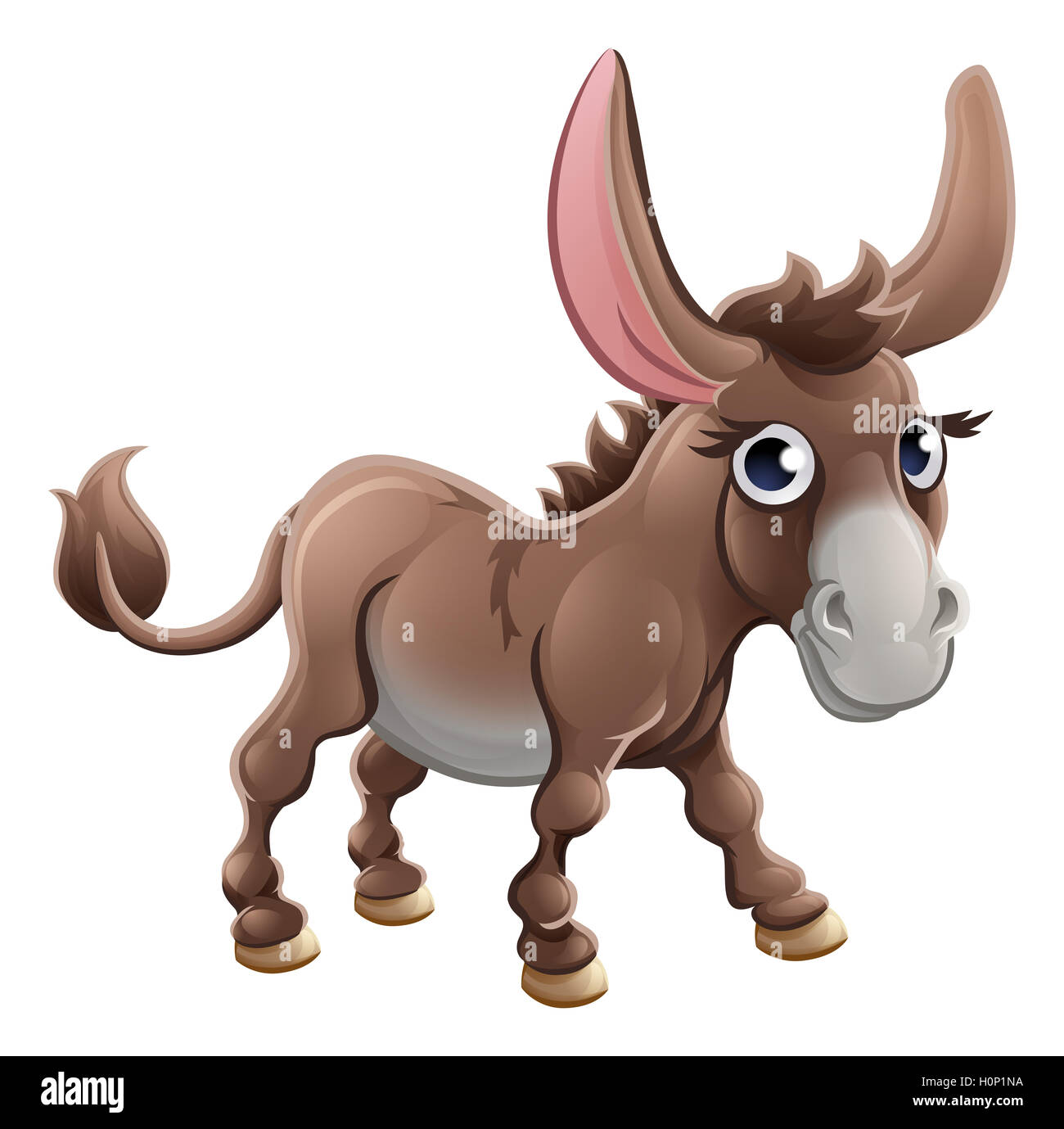 Eine niedliche Esel Bauernhof Tier Comicfigur Stockfoto