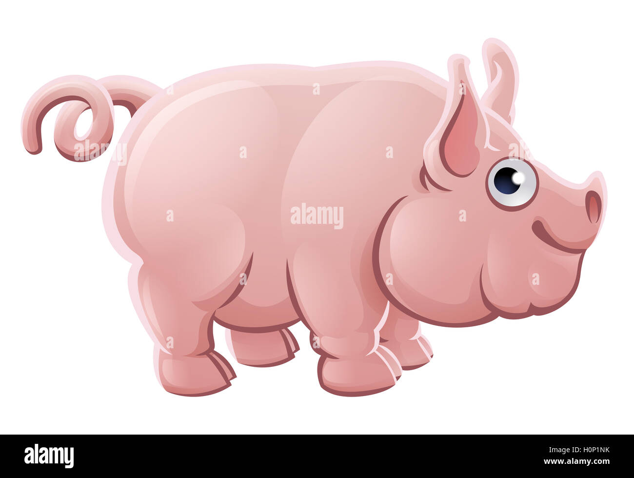 Eine niedliche Schwein Bauernhof Tier Comicfigur Stockfoto