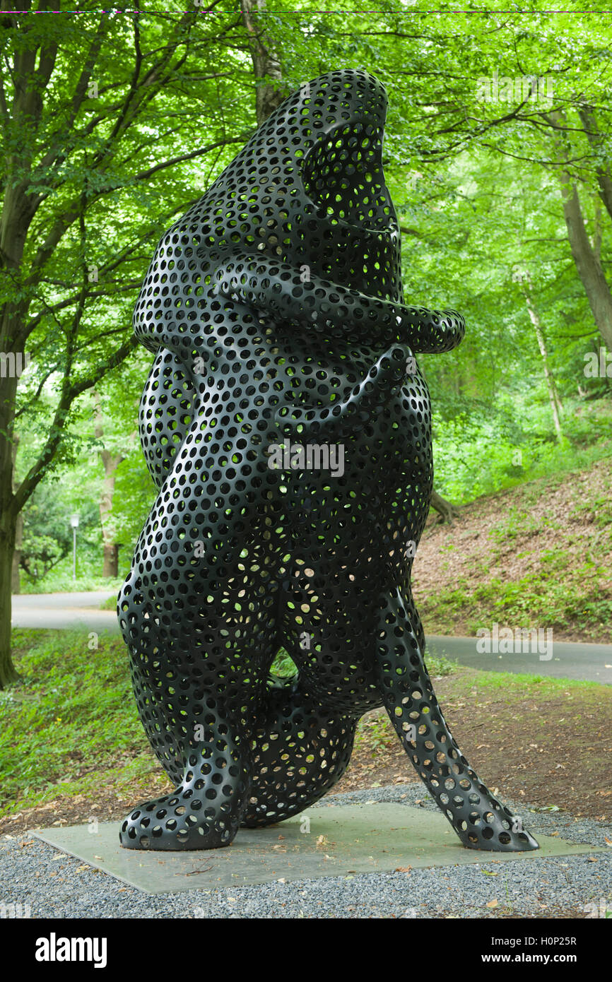 Deutschland, Nordrhein-Westfalen, Wuppertal-Barmen, Skulpturenpark Waldfrieden, Skulptur des Englischen Bildhauers Tony Cragg, F Stockfoto