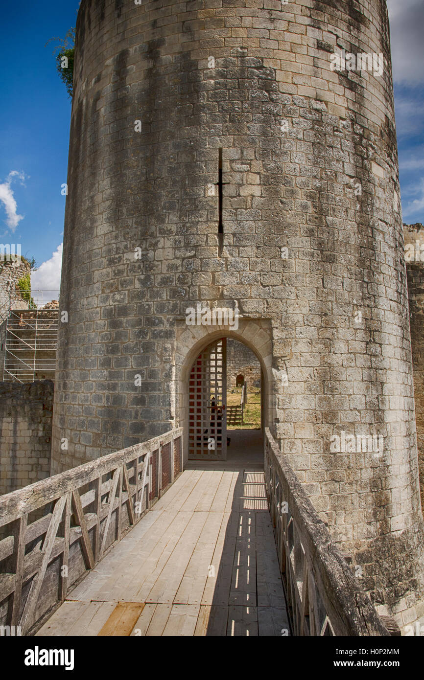 Chateau du Coudray-Salbart - Tour du Portal Stockfoto