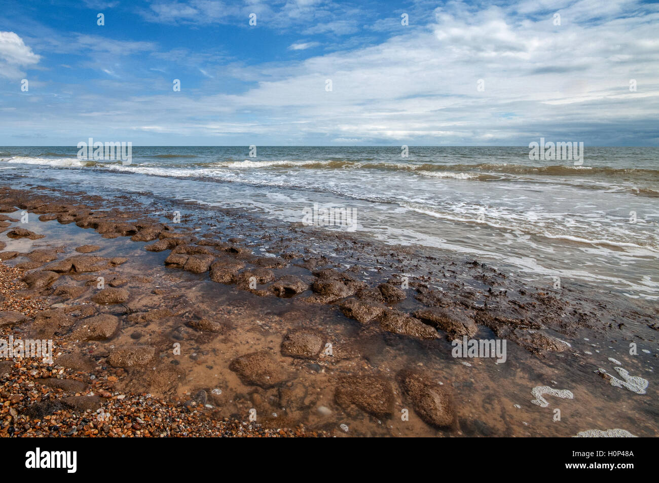Das Meer bei Covehithe Stockfoto