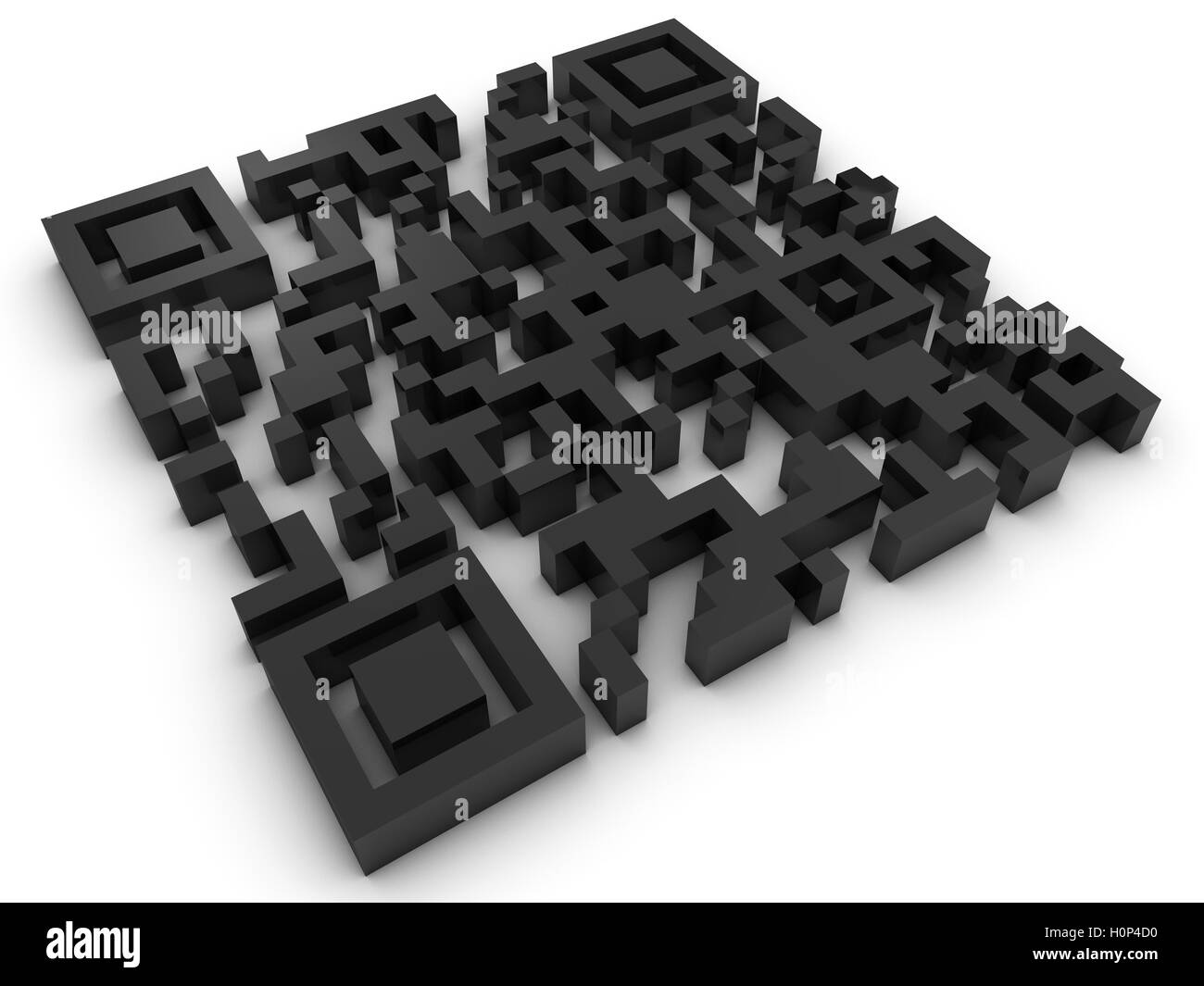 3D QR-Code Stockfoto