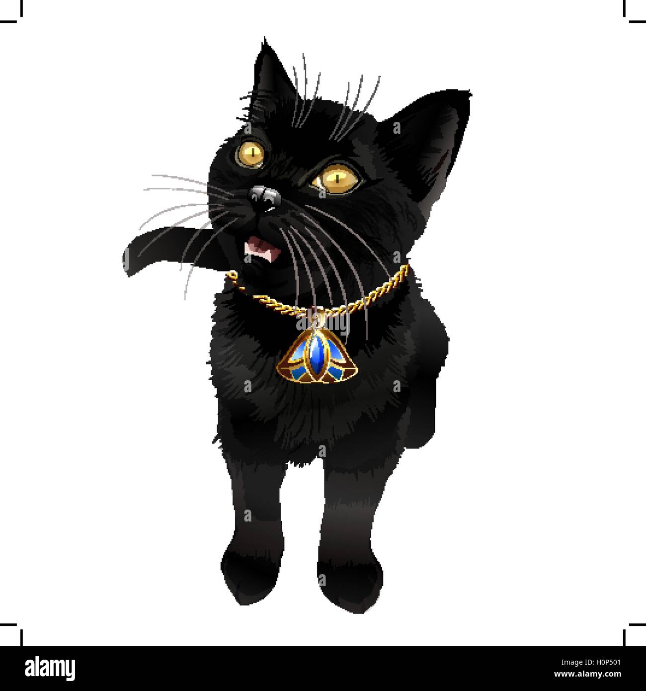 Black Cat Illustration Stock Vektor