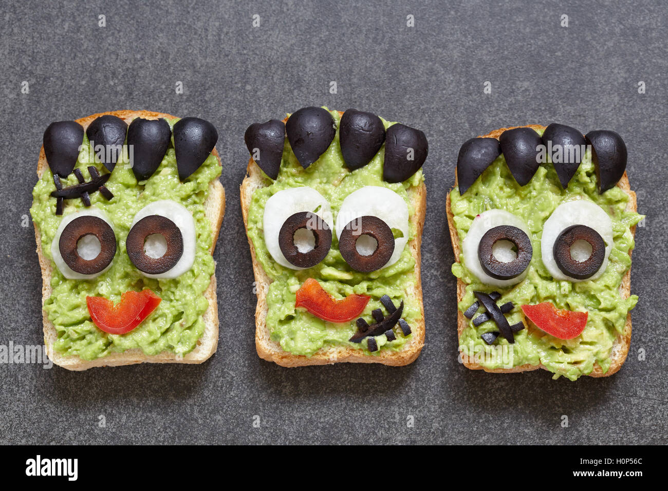 Halloween grünes Monster sandwich Stockfoto