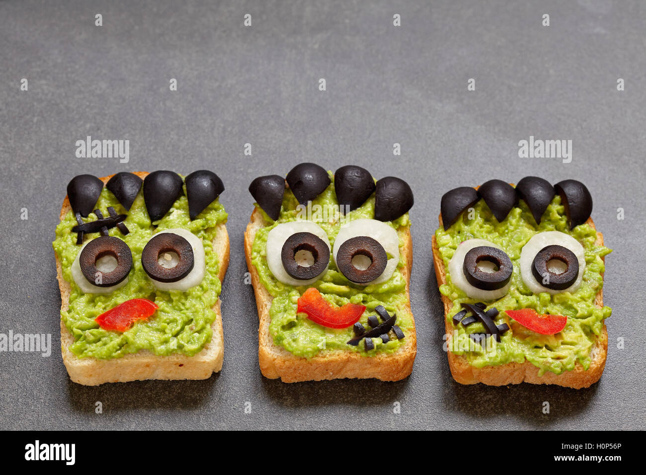 Halloween grünes Monster sandwich Stockfoto