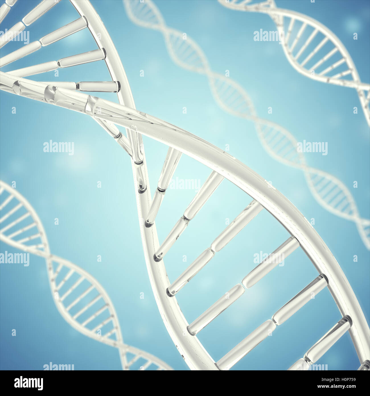 Synthetischen, künstlichen DNA-Molekül, das Konzept der Intelligenz. 3D-Rendering Stockfoto