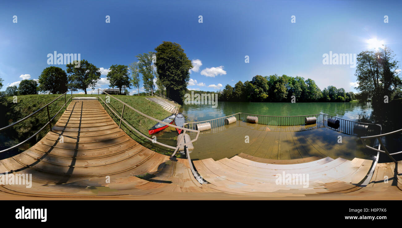 Eine 360 Grad Aussicht auf ein luxuriöses Resort in Slowenien. Stockfoto