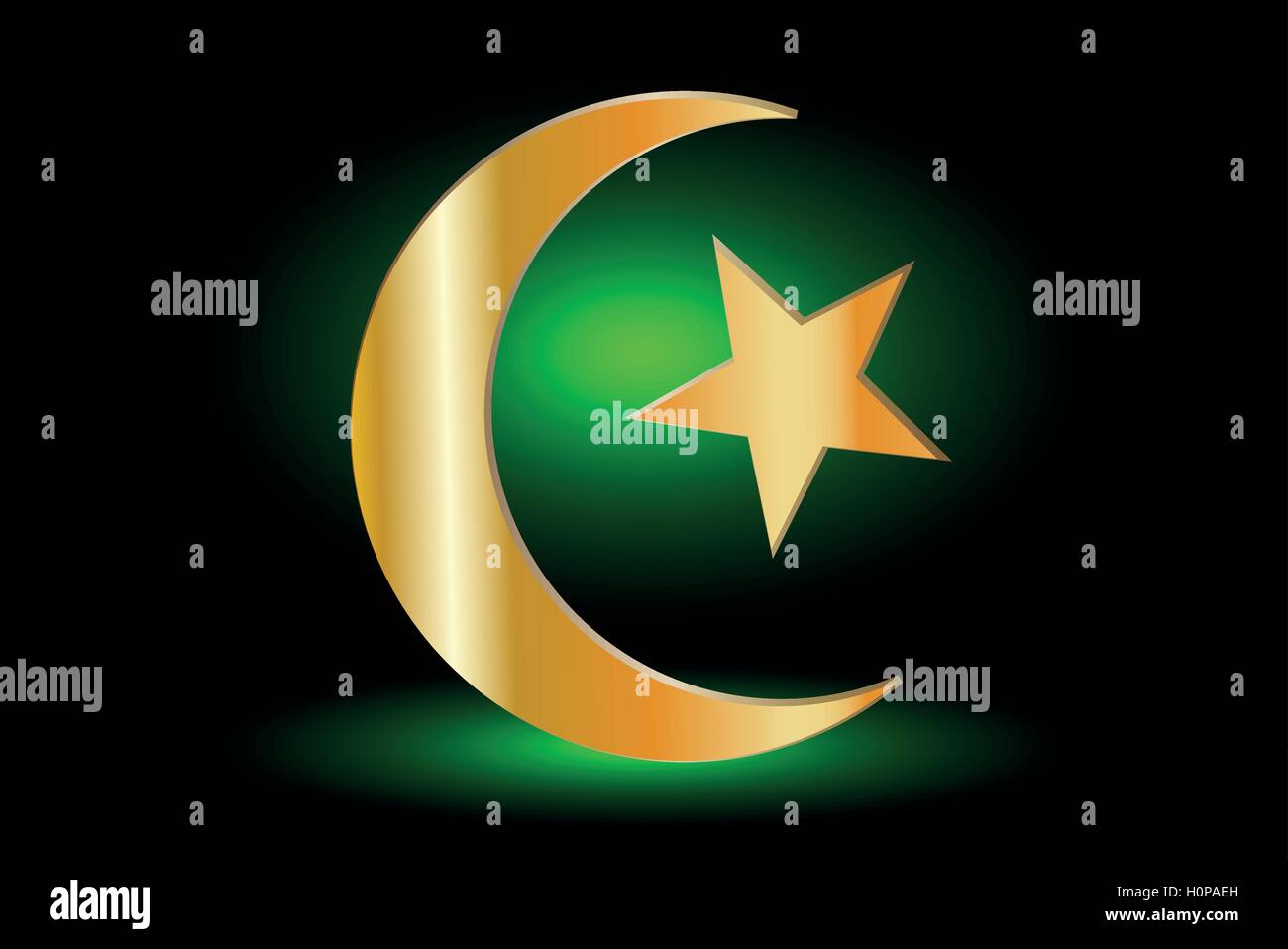 Muslimische Symbol, Symbol des Islam, Halbmond und Stern, Symbol des