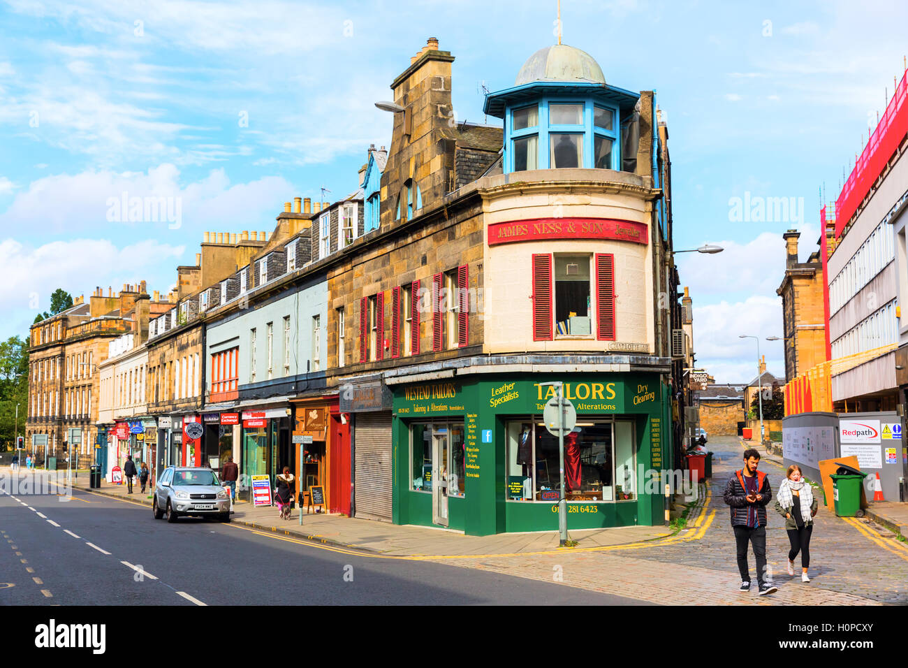 Street View von Queensferry Street in Edinburgh, Schottland Stockfoto