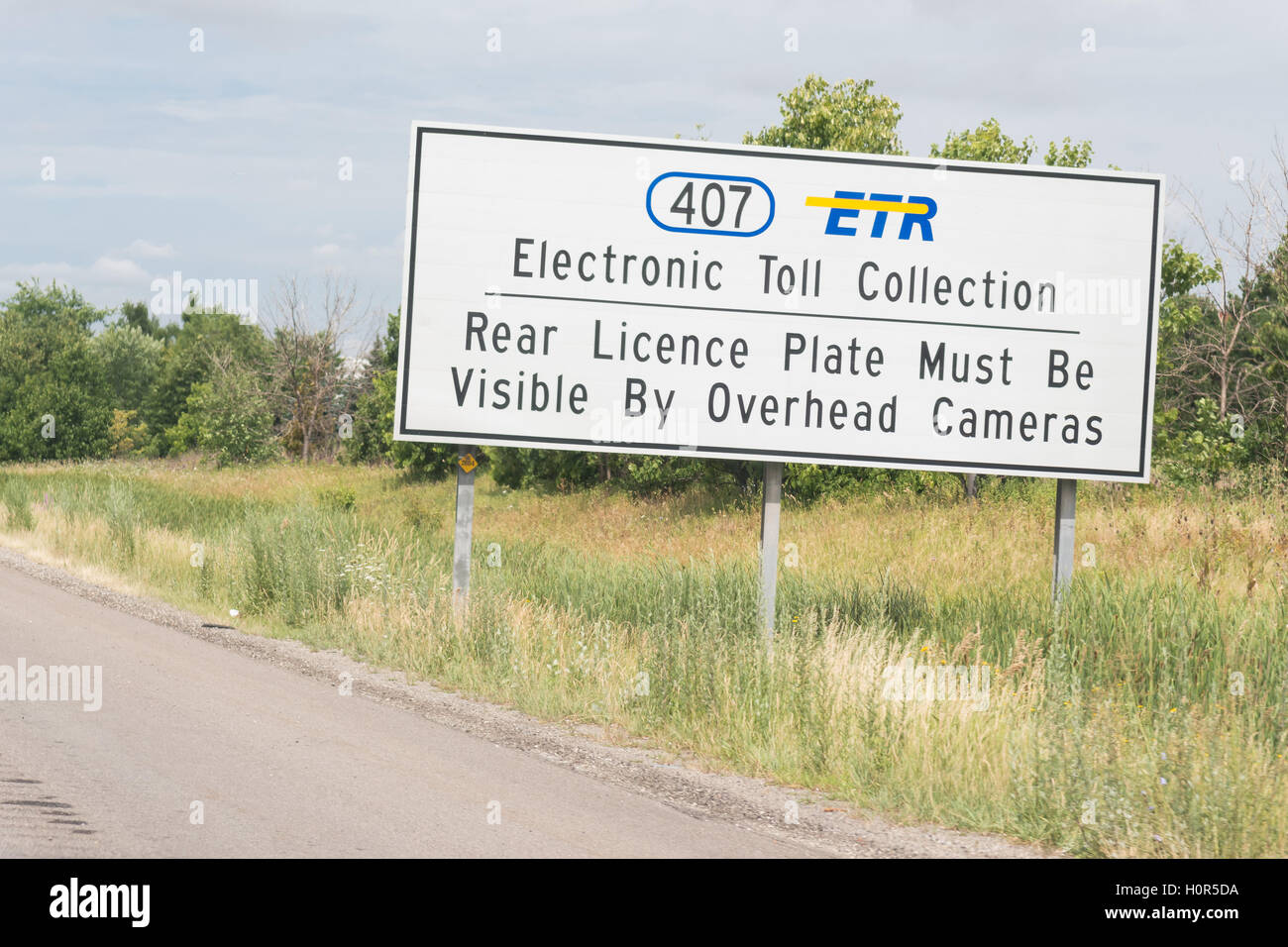 ETR - Electronic Toll Collection Ontario Highway 407, Toronto, Kanada Stockfoto