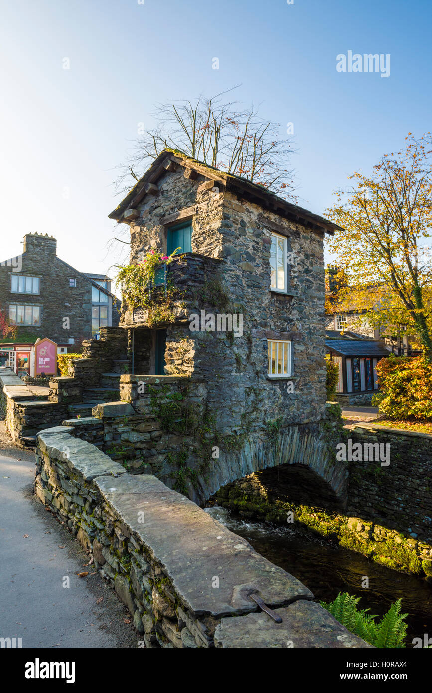 Das Bridge House in Ambleside im Lake District. Cumbria. England. Stockfoto