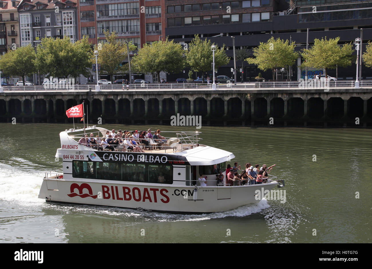 Bilboat Boot Touren am Fluss Nervión Bilbao Spanien Stockfoto