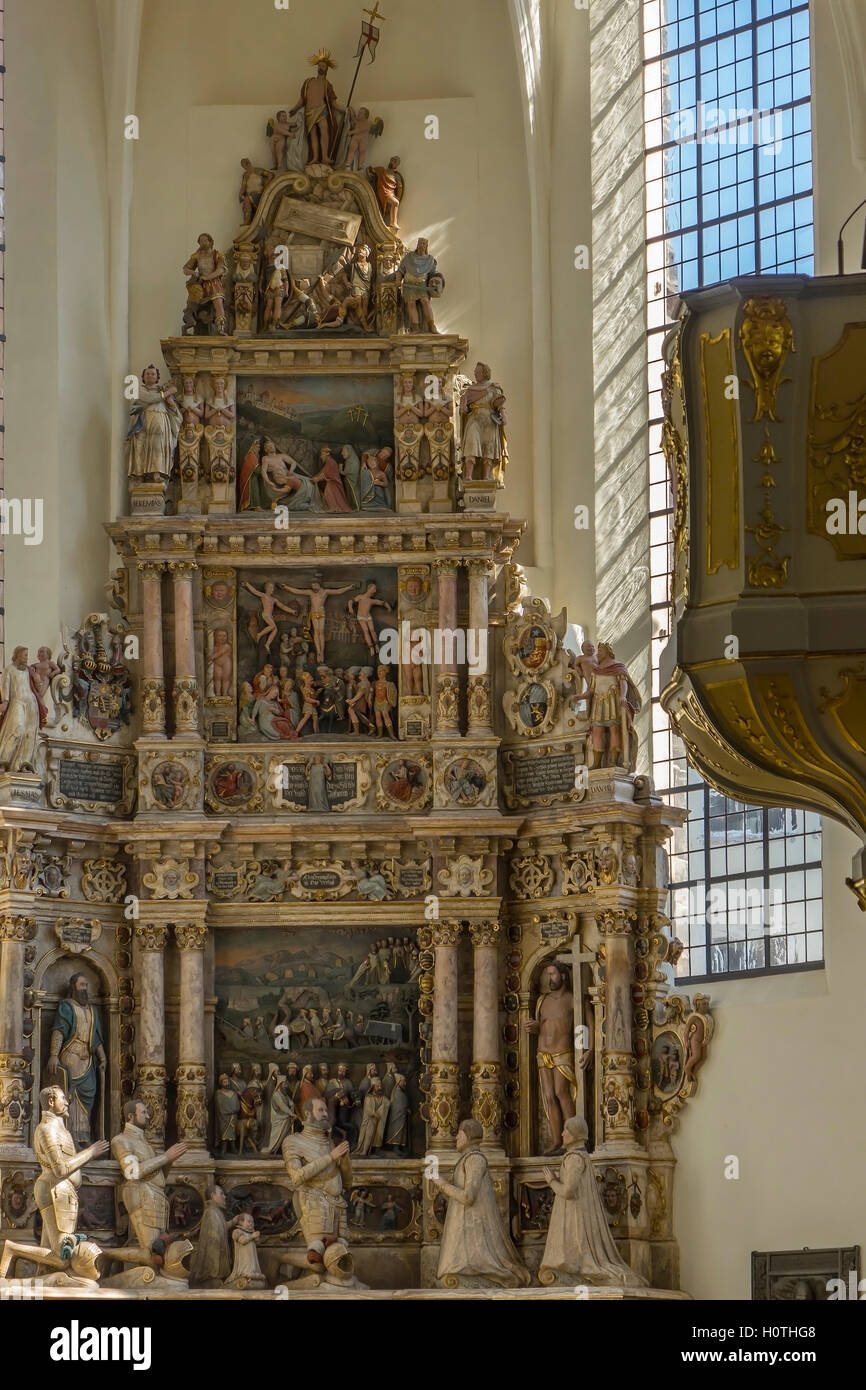 Deutschland, Bayern, Coburg, St. Moriz Kirche altar Stockfoto