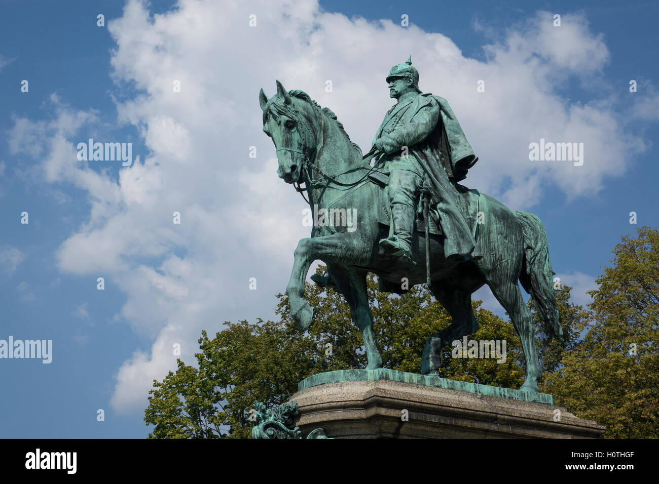 Deutschland, Bayern, Coburg, Statue von Ernst II., Herzog von Saxe-Coburg Gotha Stockfoto