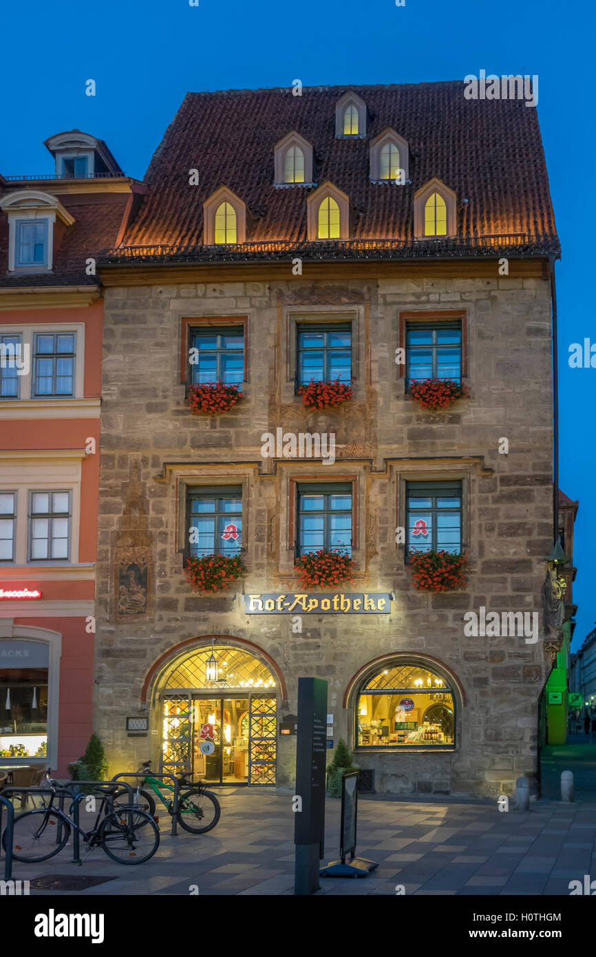 Deutschland, Bayern, Coburg, Markt, Hof-Apotheke Stockfoto