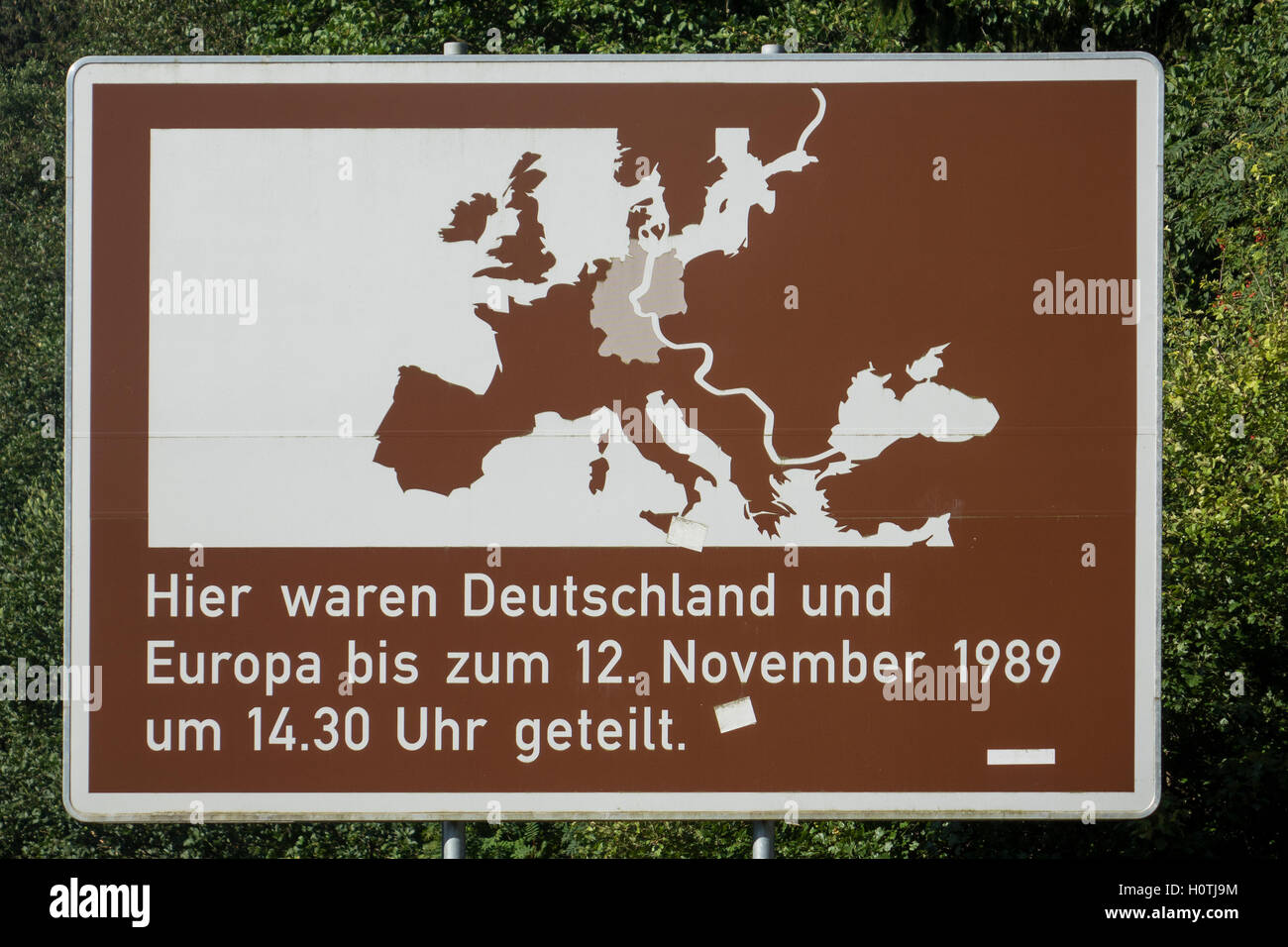 Deutschland, Niedersachsen, Harz, melden Sie an Stelle des alten Eisernen Vorhangs: Europa war hier bis 12. geteilt. November 1989 bei 1430 Stockfoto