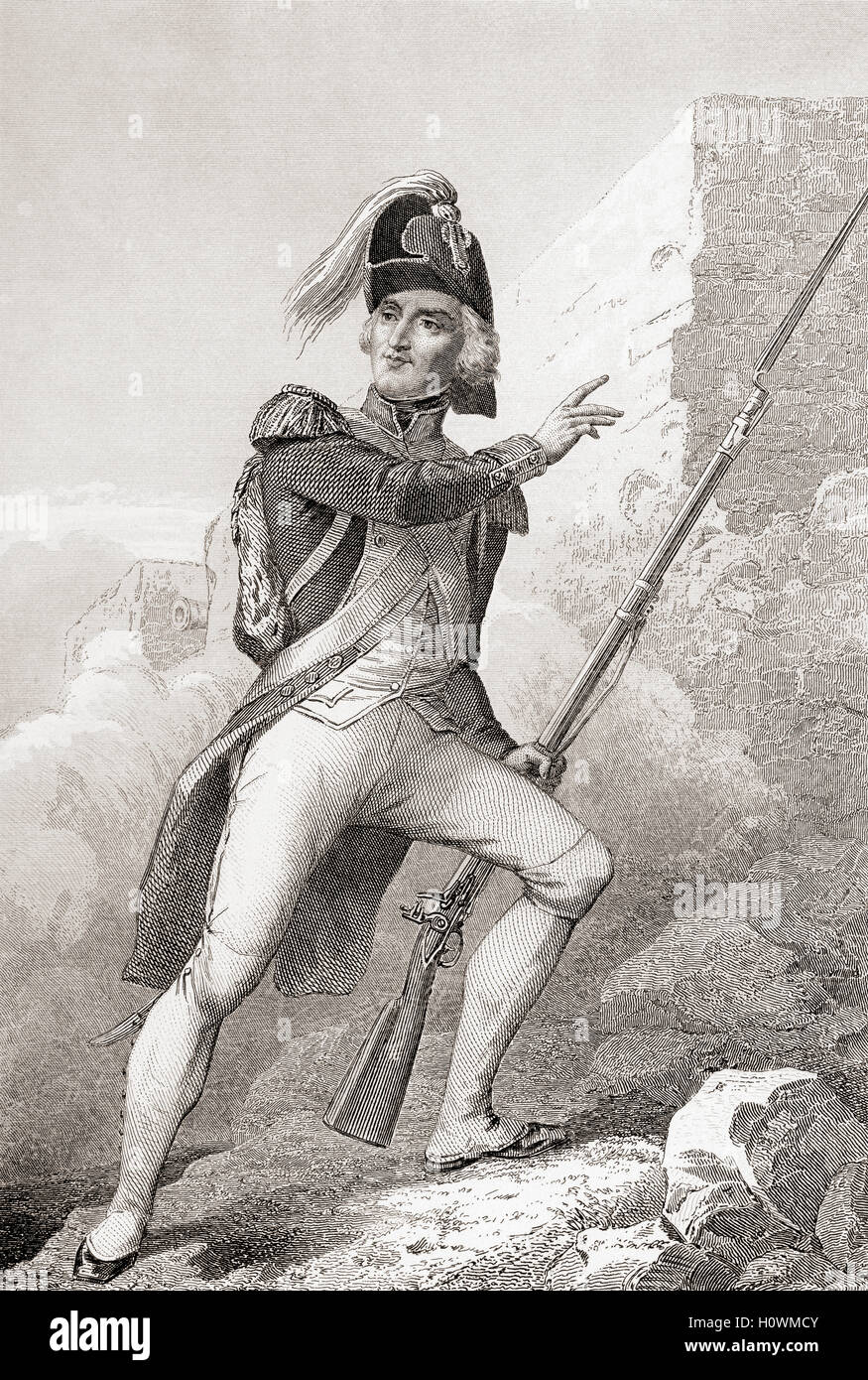 Théophile Malo Corret De La Tour d ' Auvergne, 1743 – 1800.  Offizier der französischen Armee. Stockfoto