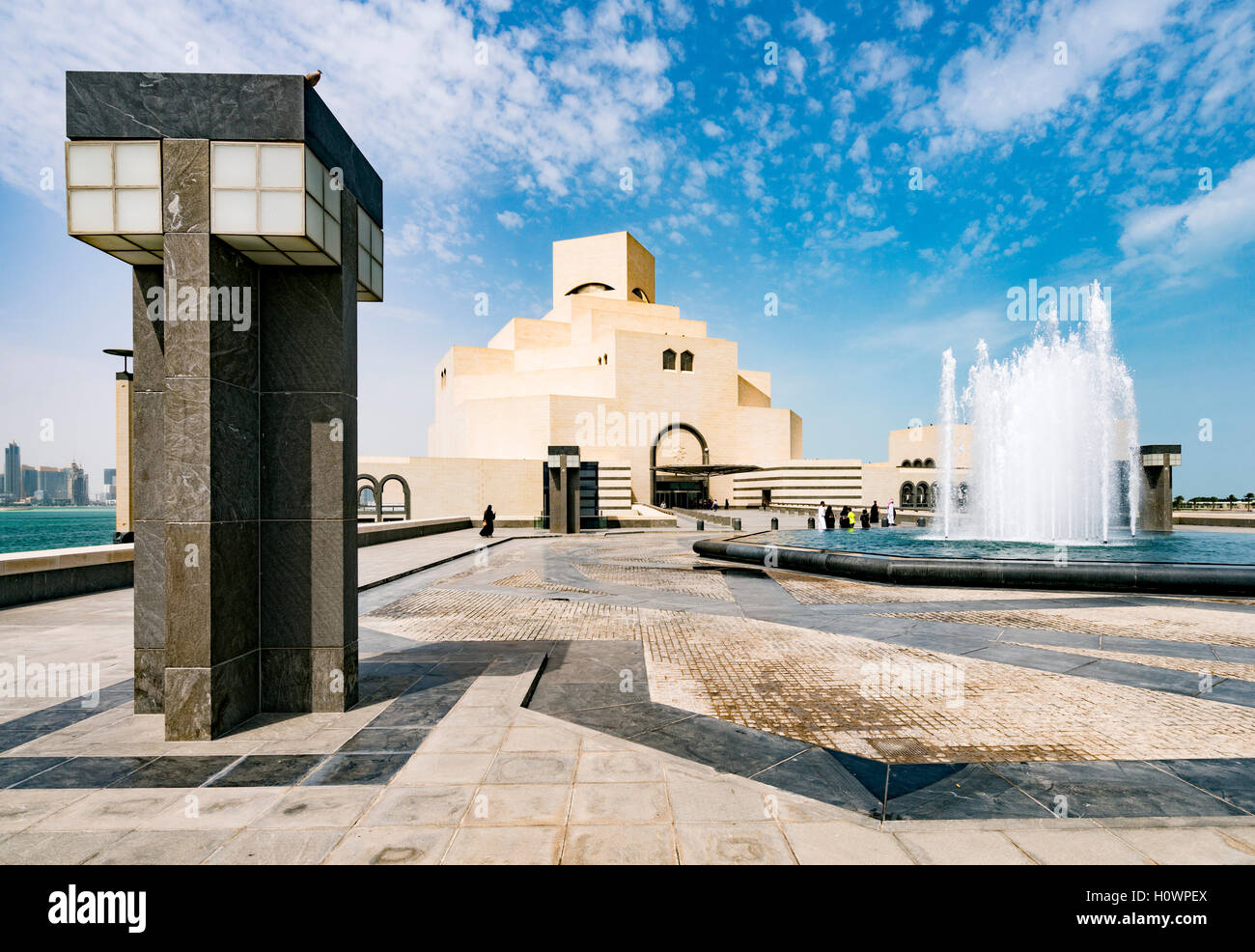 Außenansicht des Museums für islamische Kunst in Doha Katar; Architekt IM Pei Stockfoto