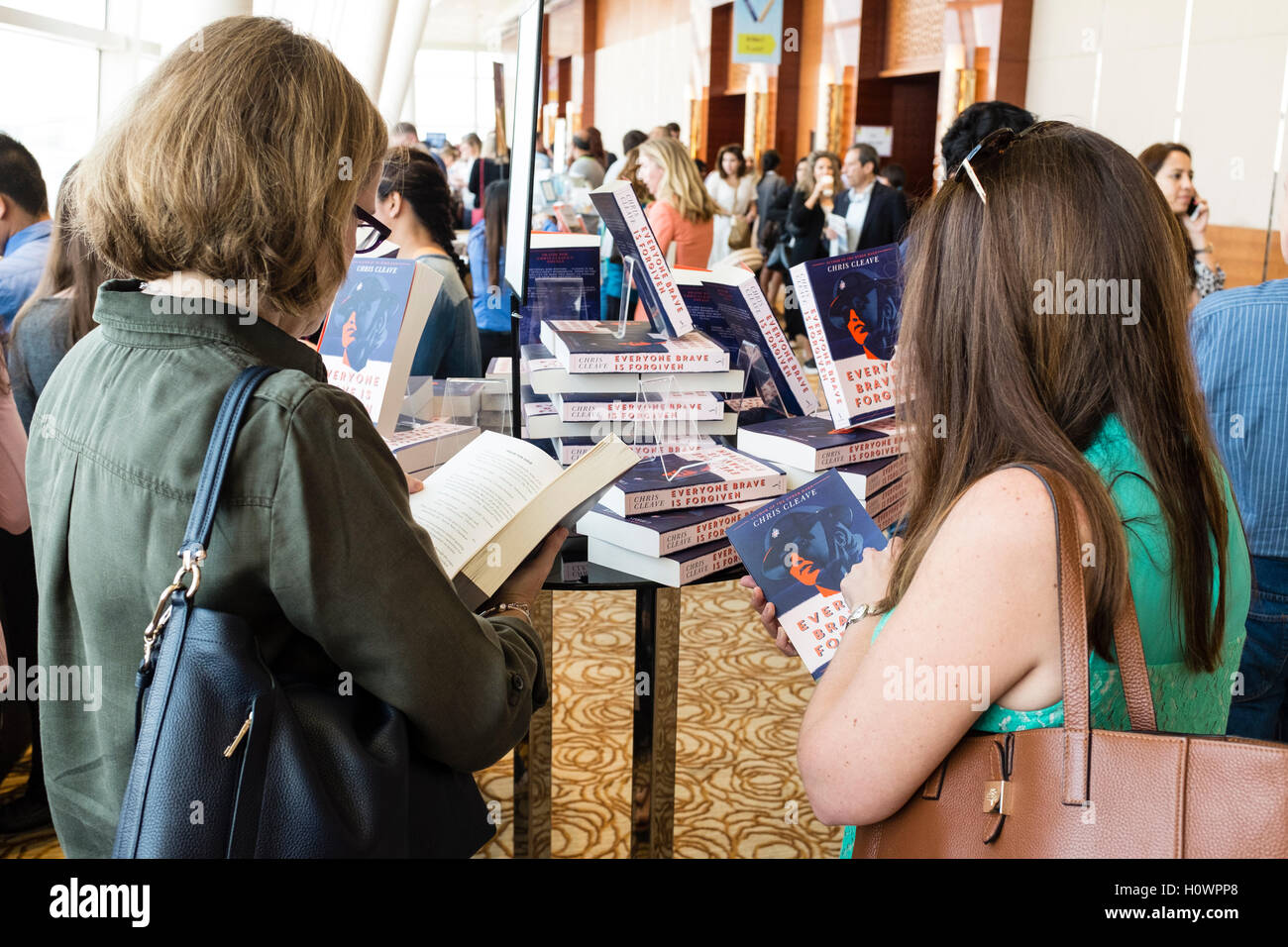 Innenraum des Veranstaltungsortes an Emirates Airlines Festival der Literatur 2016 in Dubai, Vereinigte Arabische Emirate Stockfoto