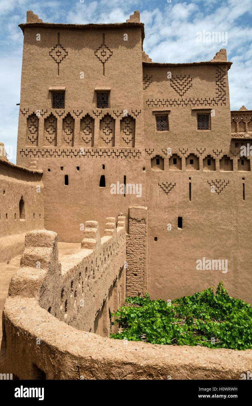 Kasbah Ameridhil, in der Nähe von Skoura, Marokko.  Architektonische Details. Stockfoto
