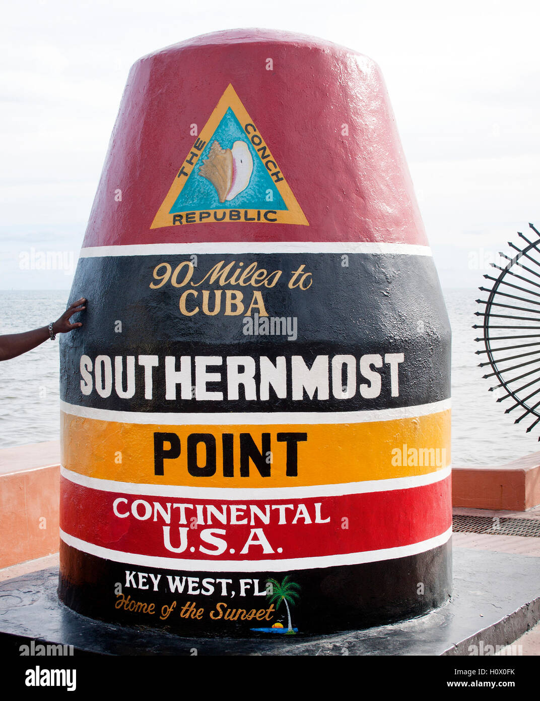 Südlichsten Punkt der USA-Marker in Key West Florida Stockfoto