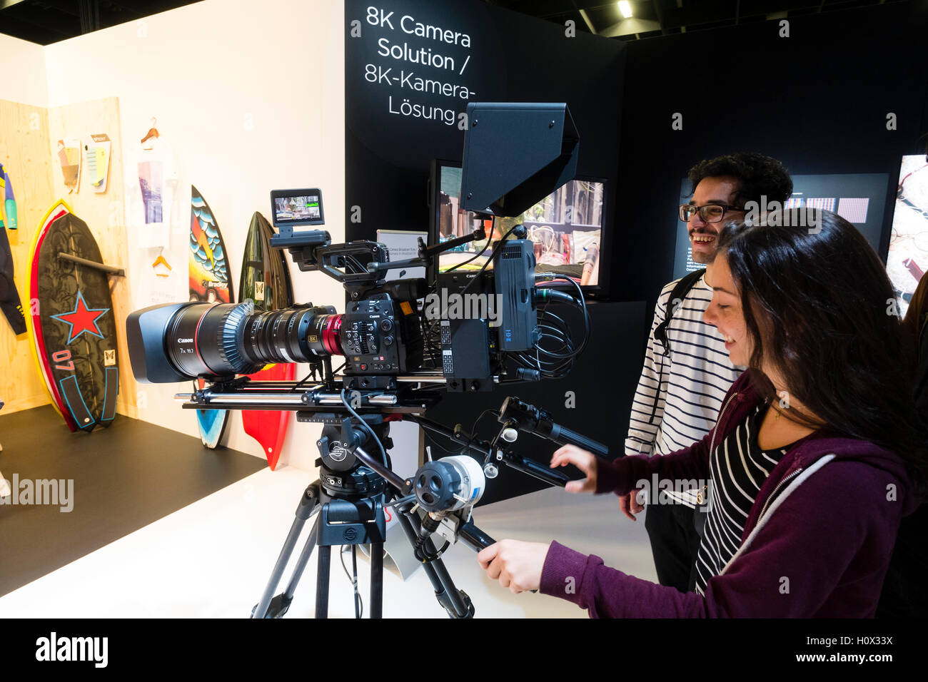 Canon 8k video Prototyp Filmkamera auf Photokina Messe in Köln, 2016 Stockfoto