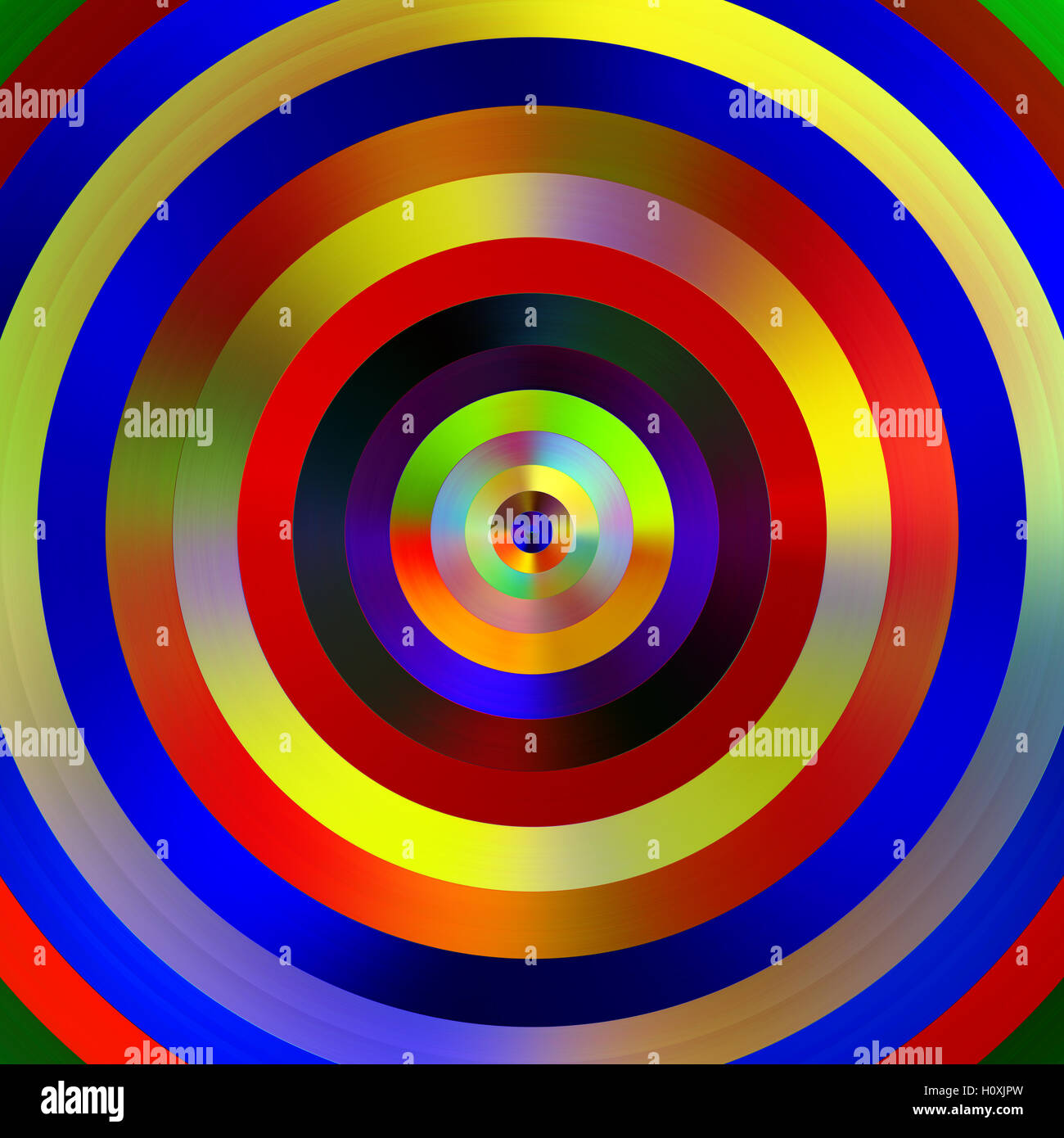 Mehrfarbig abgestuften Streifen Kreise Abbildung Stockfoto