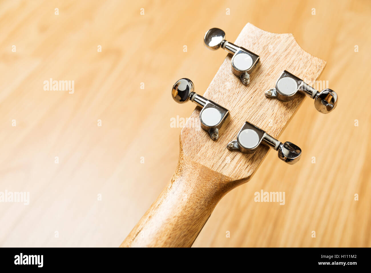 Kopfplatte des Ukulele Hawaii-Gitarre Stockfoto