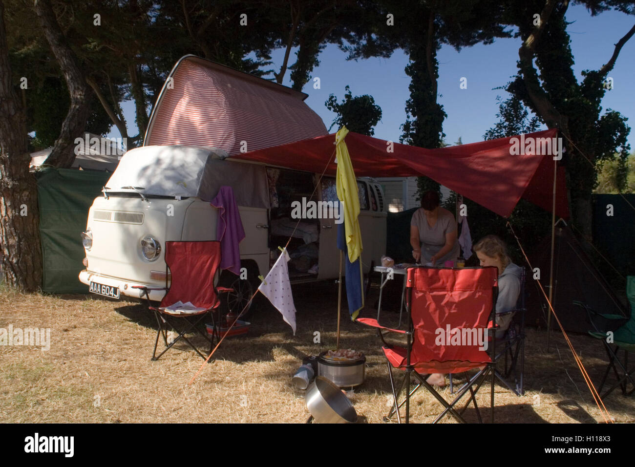 Camping/Kochen Ile De Ré Stockfoto