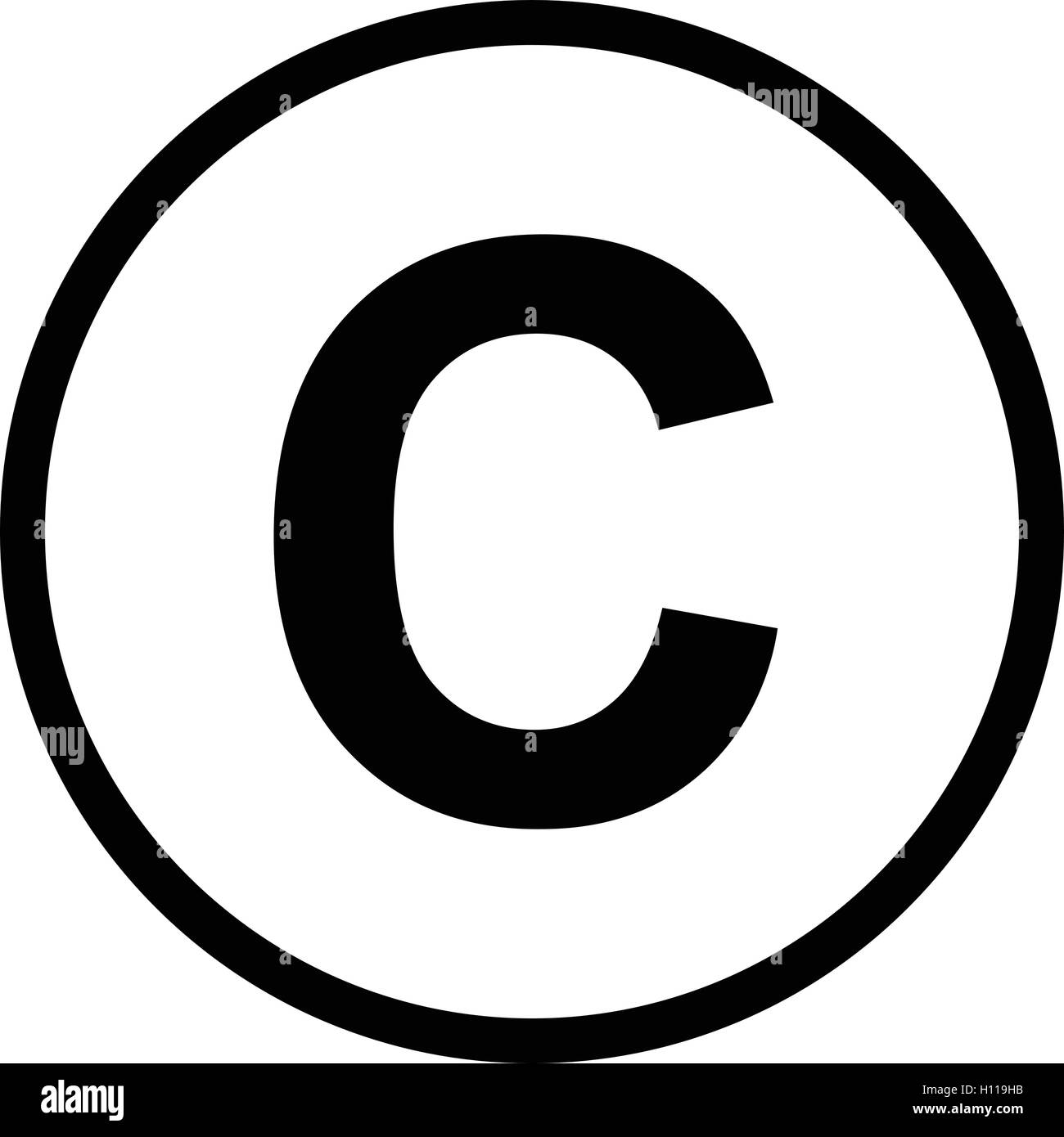 Copyright Symbol, isolierte schwarze c Zeichen, Vector Illustration. Stock Vektor