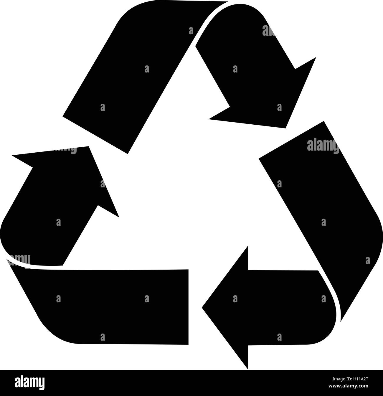 Universal recycling Symbol. recyceln, isolierte schwarze Zeichen, genaue Vector Illustration. Stock Vektor