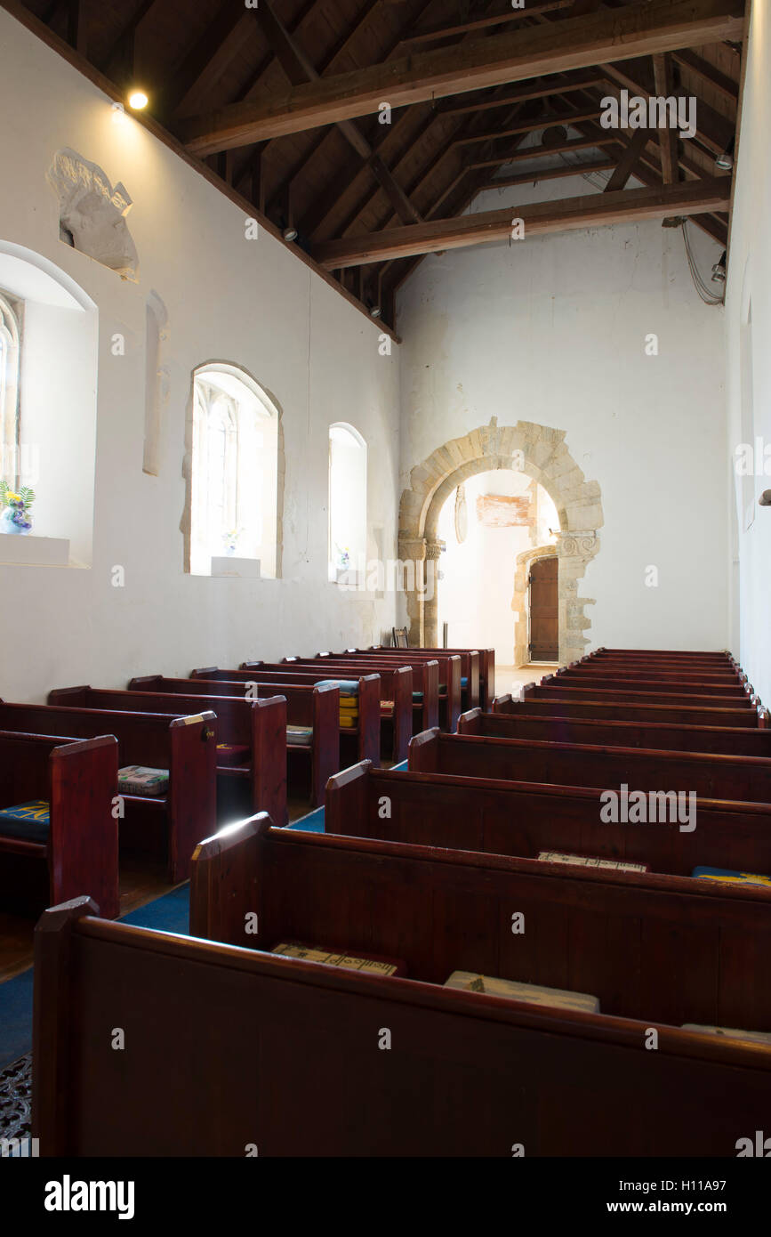 Bestandteil der ursprünglichen sächsischen Kirche St. Mary die Jungfrau, Sompting, West Sussex, England, UK Stockfoto