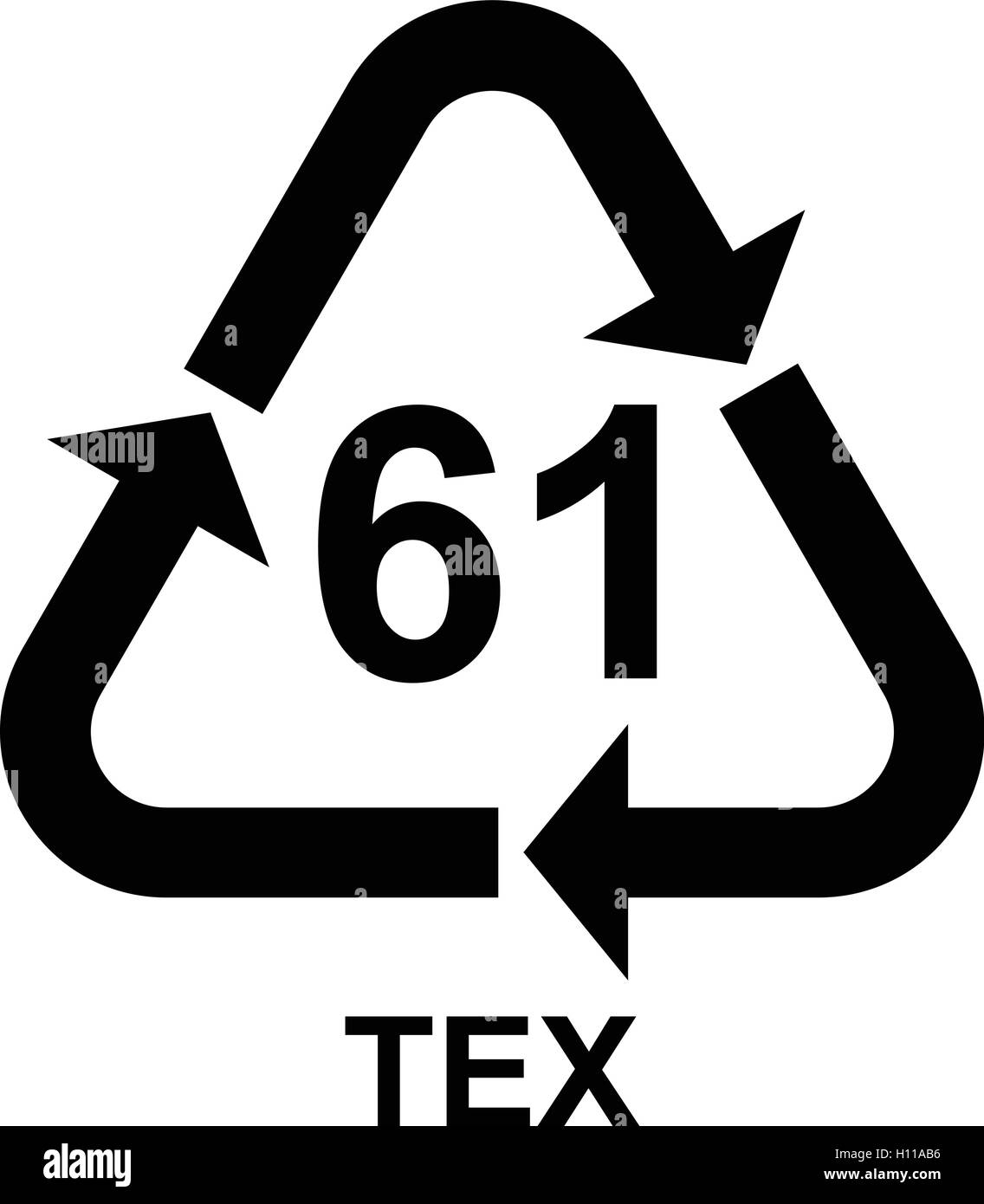Bio Angelegenheit organisches Material recycling Symbol 61 tex, bio, organisches Material recycling Code 61 tex, Vector Illustration. Stock Vektor