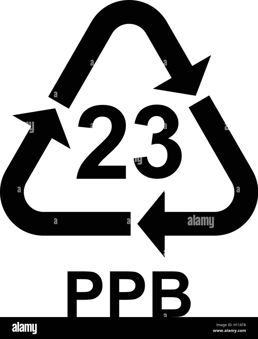 Papier recycling Symbol pap 23 pappen, Vector Illustration. Stock Vektor