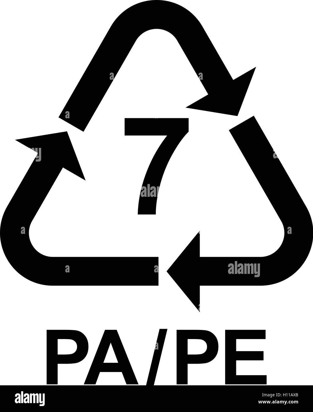 Kunststoff Recycling Symbol PA/PE 7. Kunststoff Recycling Code PA/PE 7 ...