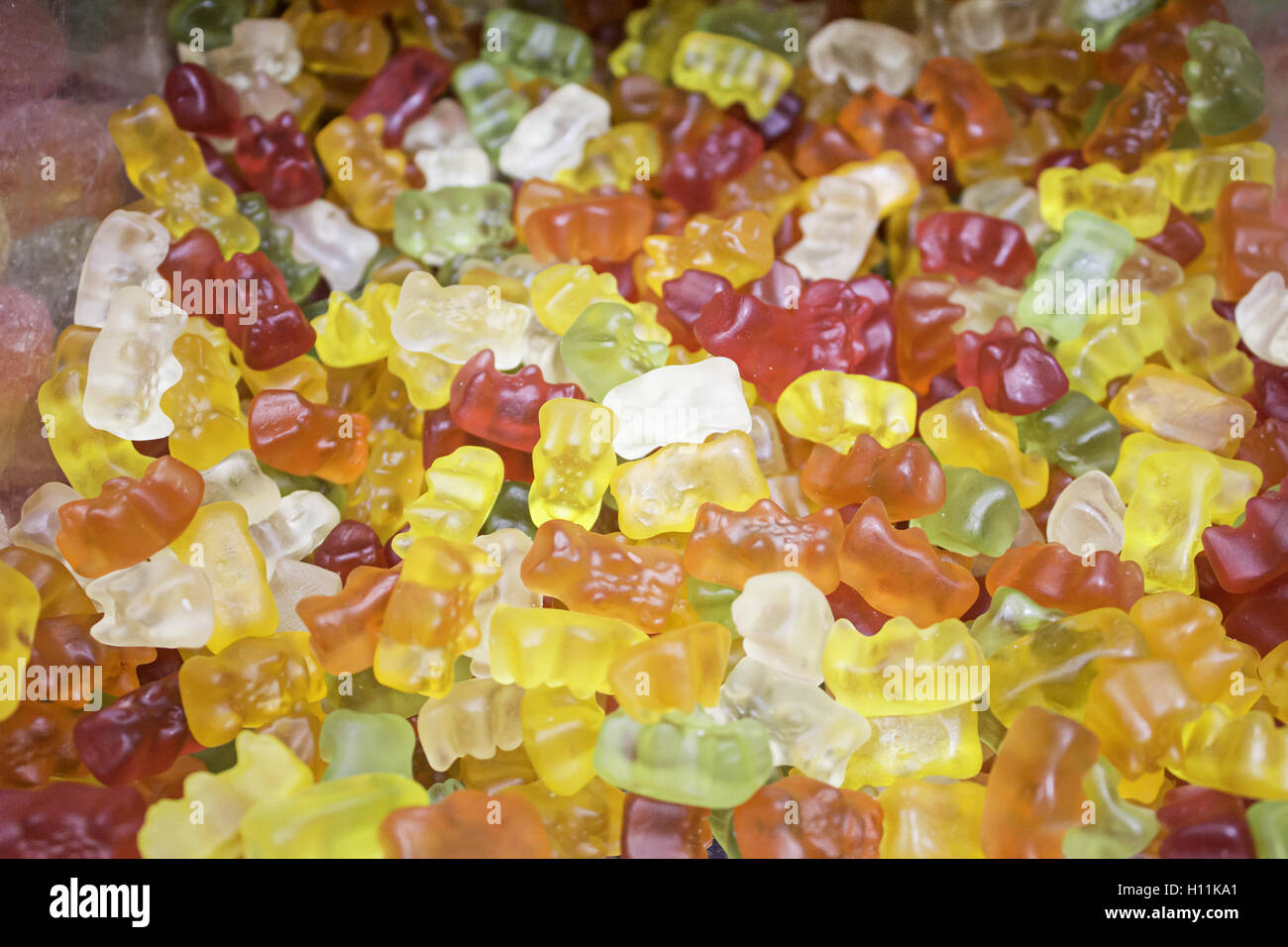 Farbigen Gummibärchen in Lebensmittelgeschäft Stockfoto