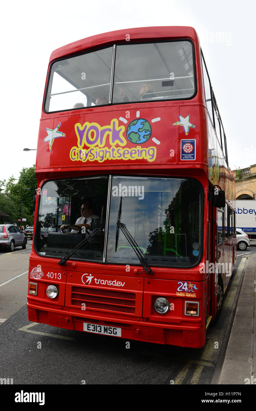 York City Sightseeing Bus, North Yorkshire, UK. Stockfoto
