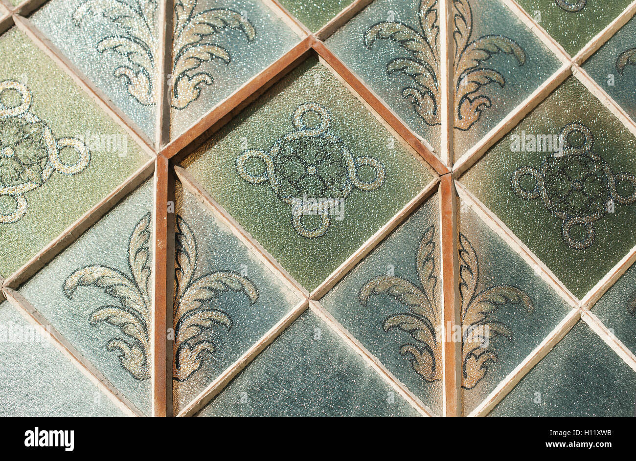 Textur von Glastüren im Haus Stockfoto