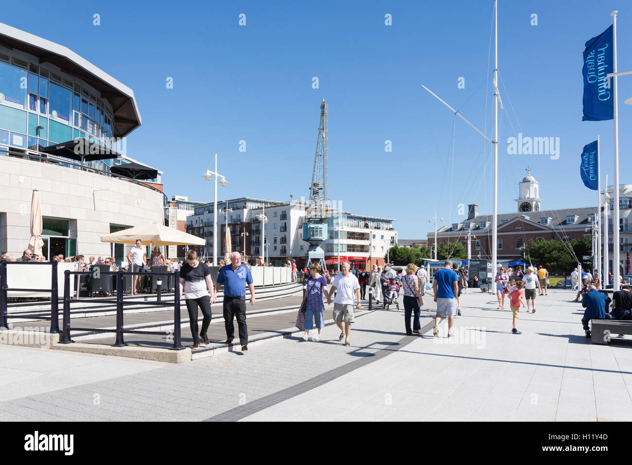 Gunwharf Quays, Portsmouth Harbour, Portsmouth, Hampshire, England, Vereinigtes Königreich Stockfoto